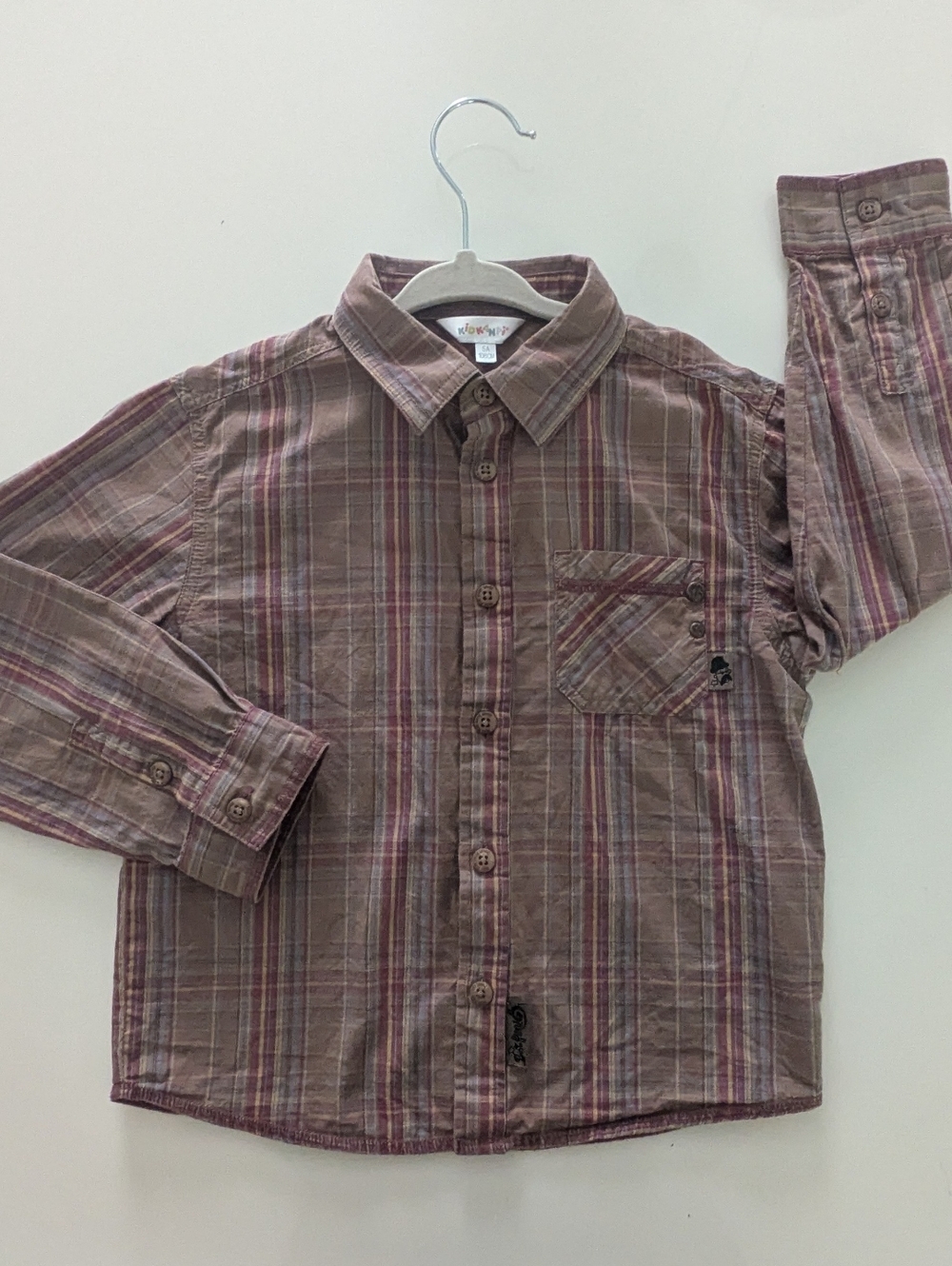 Cotton Plad Stripe Boy Shirt 5T